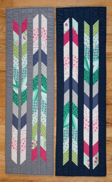 Leftovers table runners in grey and blue