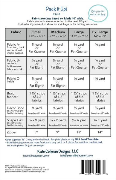 Pack It Up Bag - PDF Download pattern