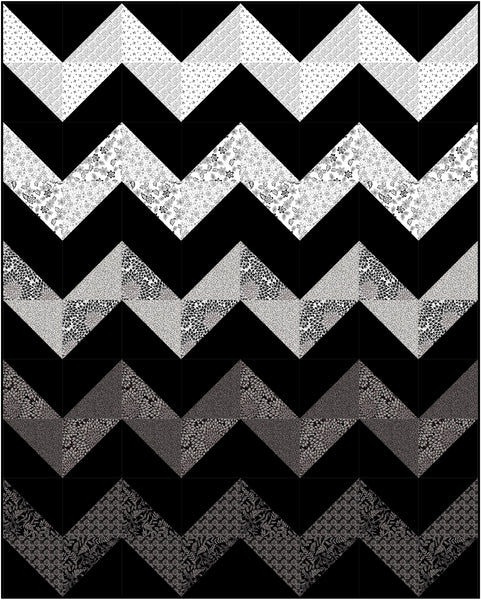 Zigzagnoli quilt pattern in Midnight Rhapsody line by Benartex
