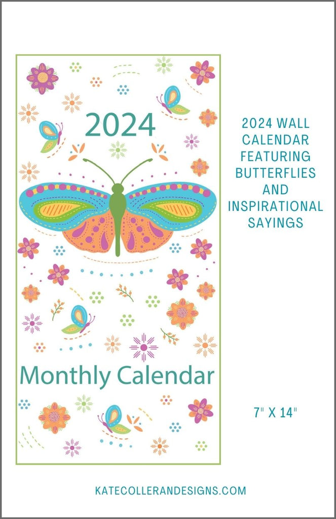 2024 Calendar of Butterflies Kate Colleran Designs