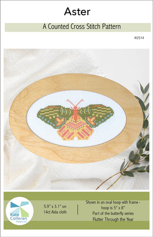 Aster Butterfly Cross Stitch Pattern