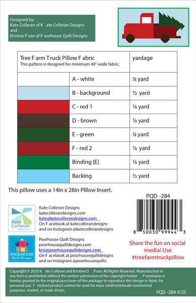 Tree Farm Truck pillow pattern