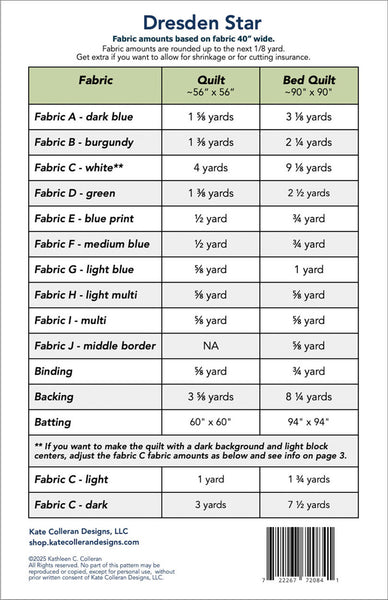 Dresden Star quilt pattern