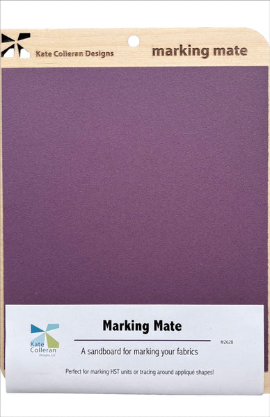 Kate Colleran Designs marking mate sandboard in a dusty purple shade, packaged in a light wood hanger card with a white bottom label.