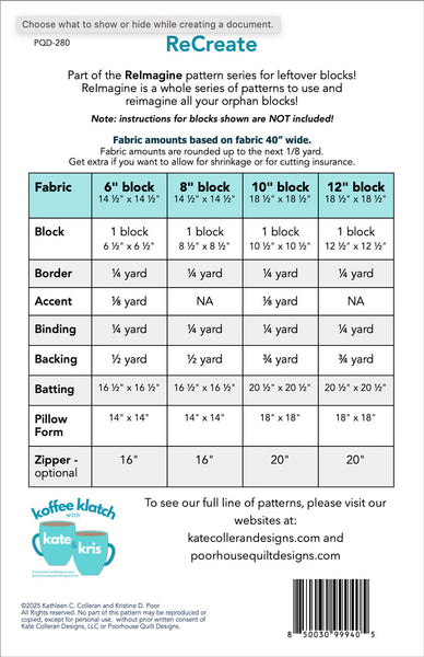 ReCreate Pillow Cover PDF Pattern
