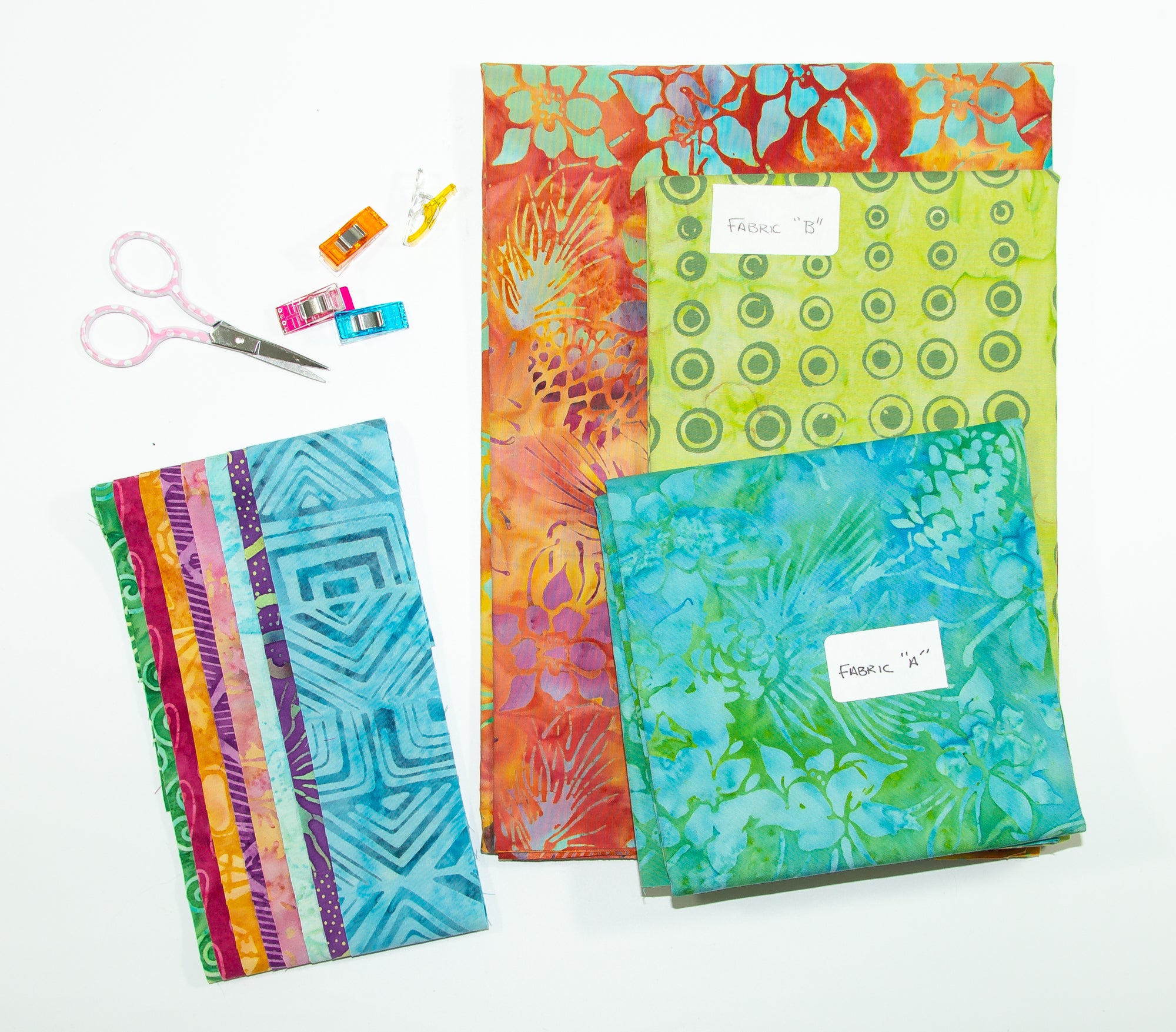 Tote That! fabric kit in Blue/Green & Orange (small)