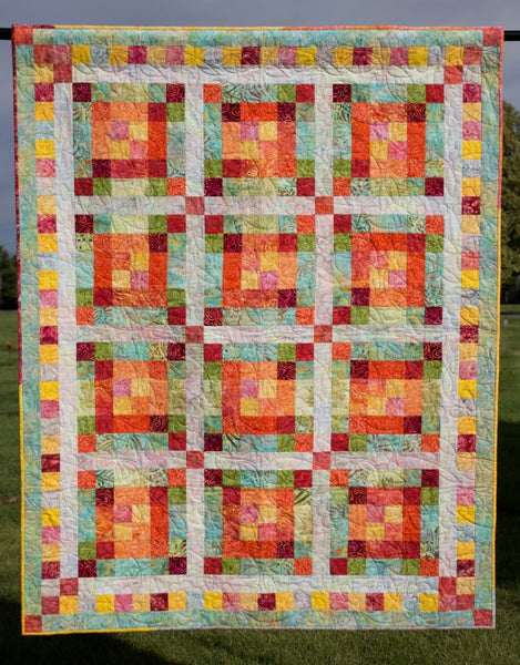 Jelly Roll Jumble- a strip quilt in bright batiks