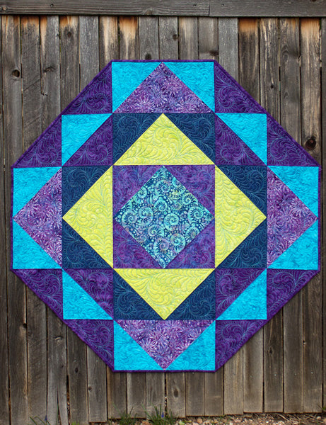 Medallion Quilt pattern- an octagonal quilt in batik fabrics