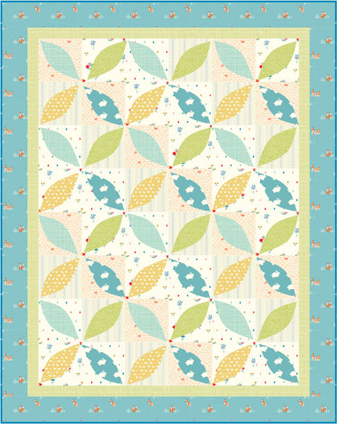 Little Leaves - a baby quilt pattern in blues and greens