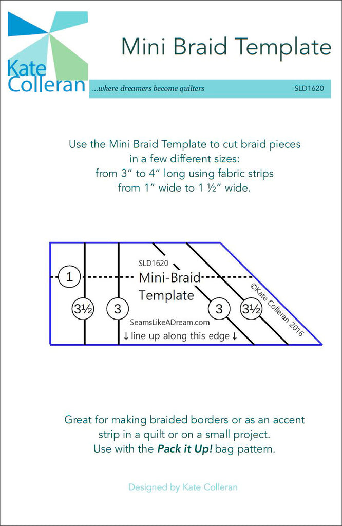 Mini Braid Template Kate Colleran Designs Mini Braid Template Kate Colleran Designs