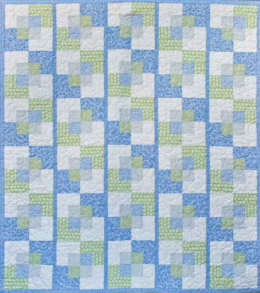 Stroll - a modern quilt in blues and greens from Urban Scandinavian fabrics by Kirstyn Cogan