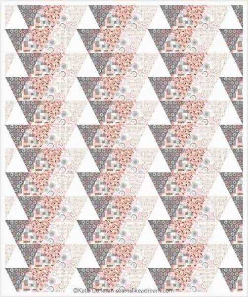 triangle quilt in pinks